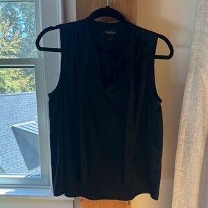 Talbots Elegant Black V-Neck Blouse